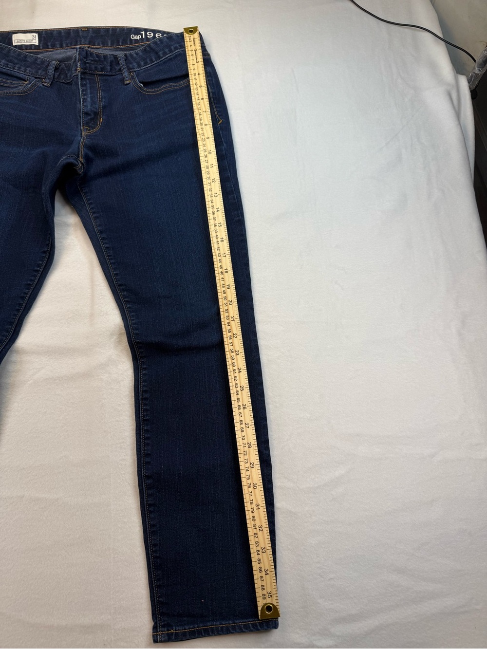 Ladies Dark Blue Stretch Denim Jeans - Picture 3 of 11